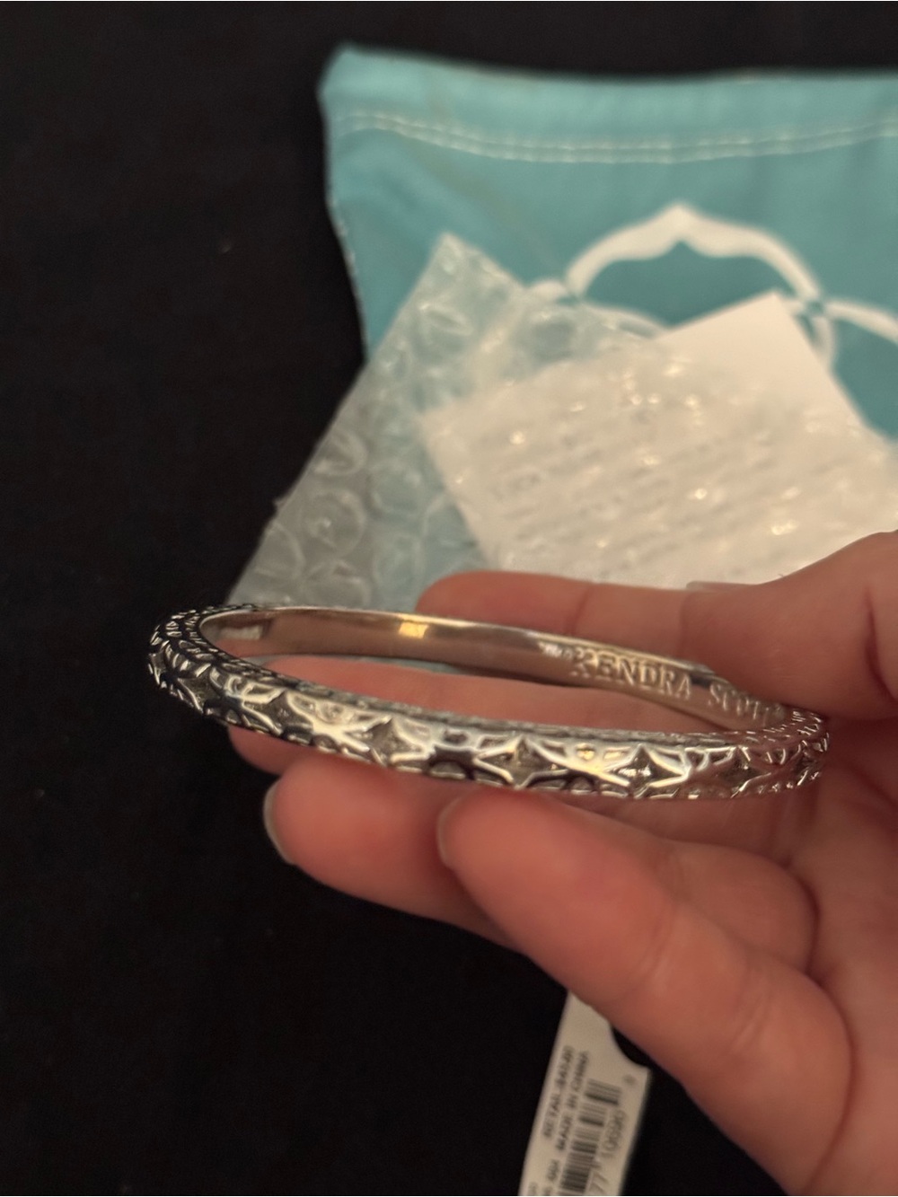 Kendra Scott Silver Textured Bangle